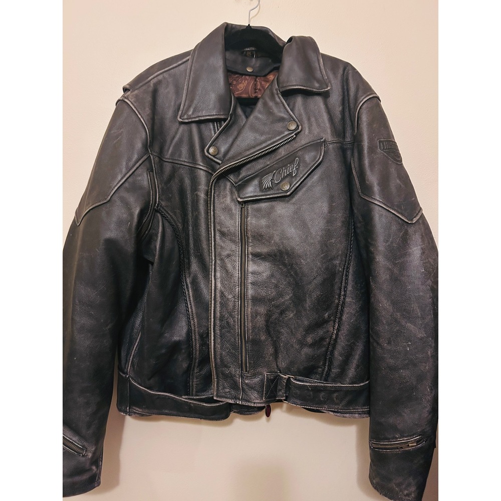 Biker Jacket Mens 3X Black Leather Moto  FirstGear Hein Gericke "Chief"